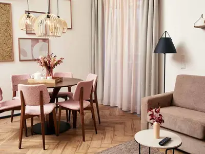 Wohnbereich Penthouse Apartment "rosa"