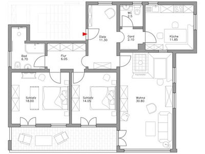 Appartement für 4 Personen (106 m²) in Bad Wiessee 7/10