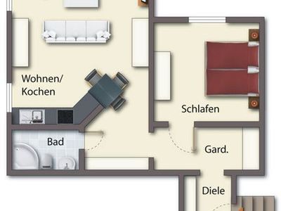 Appartement für 3 Personen (45 m²) in Bansin (Seebad) 9/9