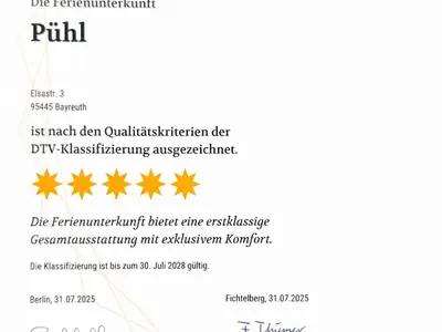 5-Sterne Zertifikat des DTV
