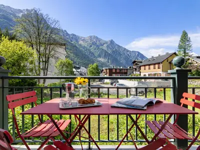 Privater Balkon mit fantastischem Blick auf den Mont Blanc