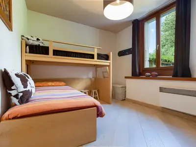 Drittes Schlafzimmer mit 3 Einzelbetten, ideal für Kinder