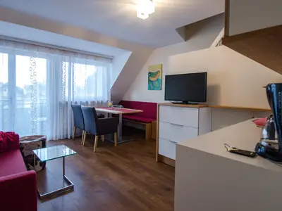 Wohnzimmer Wohnen auf zwei Ebenen Haus Seeblick