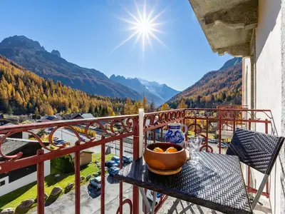Privater Balkon mit Blick auf den Mont Blanc