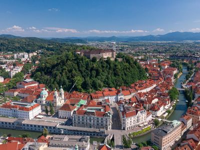 Panoramablick auf das Stadtzentrum von Ljubljana