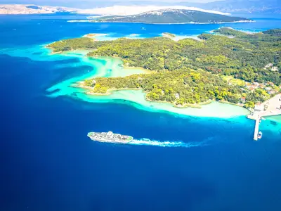 Lopar auf der Insel Rab aus der Vogelperspektive