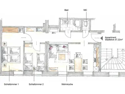 Steinmetz-Haus "Appartement Stadtblick" - Plan