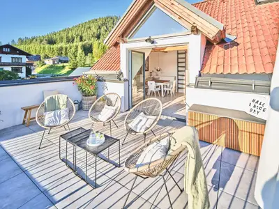 Apartment an der großen Wiese - Terrasse