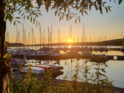 Sonnenuntergang von unserer Strandwiese
