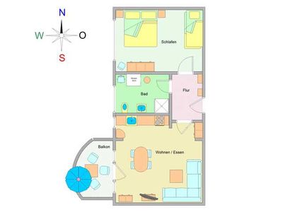 Appartement für 4 Personen (50 m²) in Ostseebad Kühlungsborn 3/10