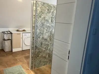 Unsere begehbare Dusche