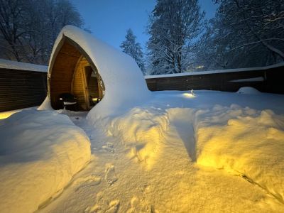 Sauna außen Winter