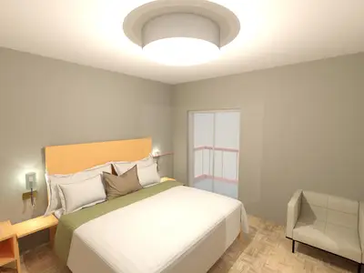 Schlafzimmer mit Doppelbett