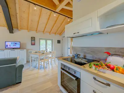 Wohnzimmer, Esszimmer und Küche