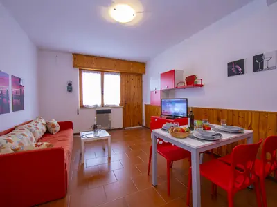 Das Wohnzimmer mit Schlafsofa