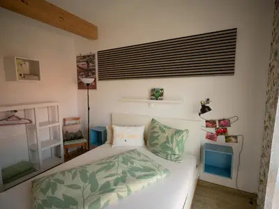 BEDROOM, INSIDE, OUTSIDE