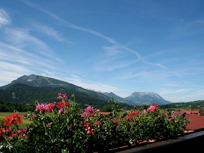 Blick von der Terrasse auf den Wilden Kaiser