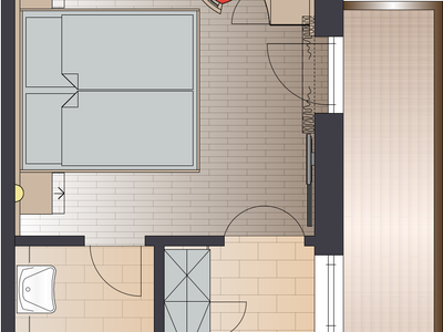 Grundriss Doppelzimmer mit Balkon