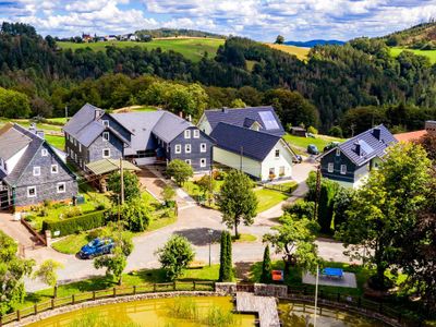 Ferienhof aus der Vogelperspektive