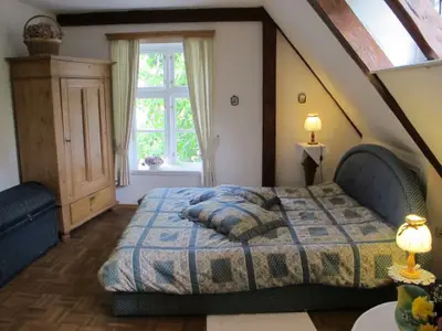 Blaues Doppelzimmer Ferienhof Osterbunsbuell