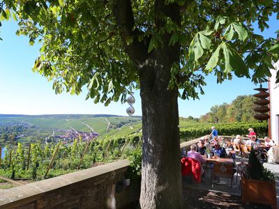 Terrasse mit besonderer Aussicht auf der Vogelsburg