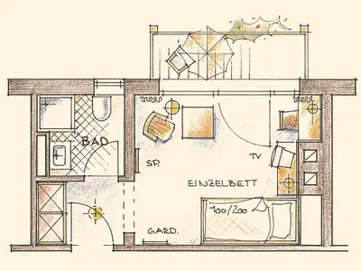 Einzelzimmer für 1 Person (19 m²) in Bad Birnbach 6/6