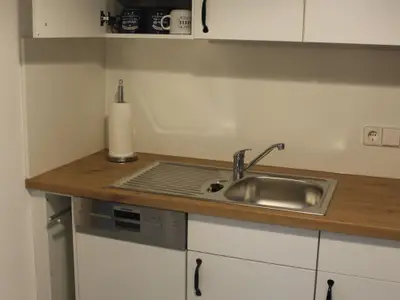 Küche,Ferienzimmer Gartenblick,