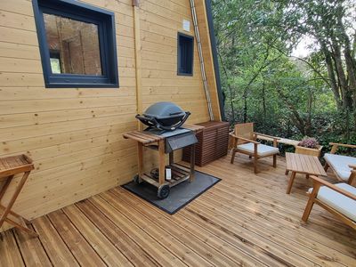 Terrasse détente/repas Le tipi Cathare