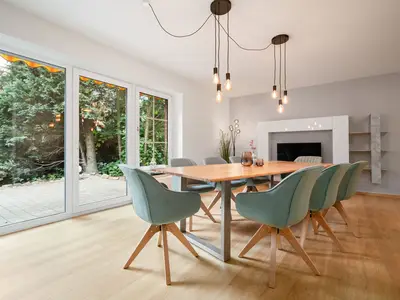 Ferienhaus Landhus Alt Schwerin modernes Wohnzimmer