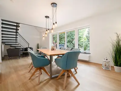 Ferienhaus Landhus Alt Schwerin großzügiger Esstisch