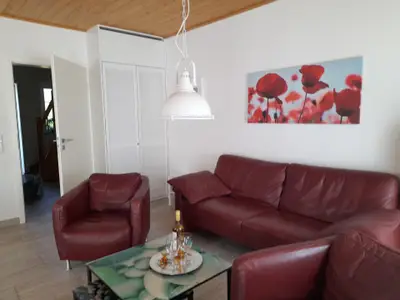 Ledersitzgruppe im Wohnbereich