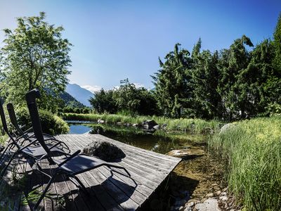 Schwimmteich mit Liegen Villa Anna