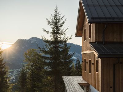 Haus beim Sonnenuntergang