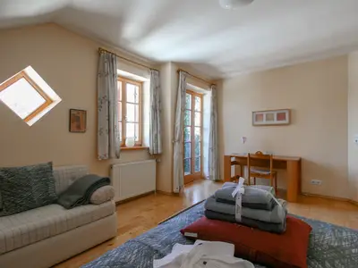 Schlafzimmer mit Dachsteinblick