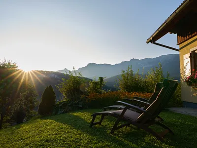 Sonnenuntergang auf der Terrasse