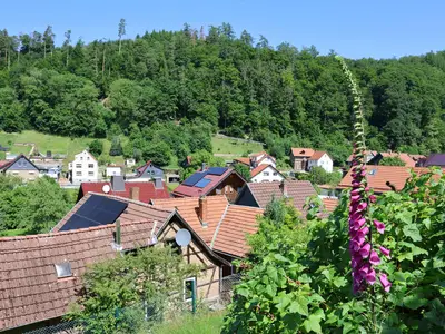 Blick über die benachbarten Häuser