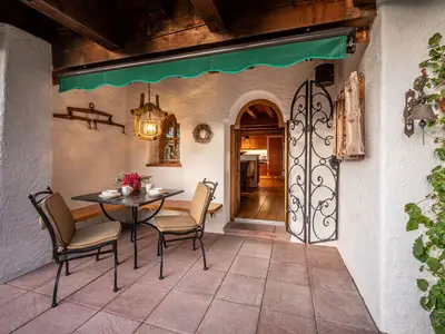 Terrasse mit Sitzgelegenheit Ferienhaus Gipfelstürmer