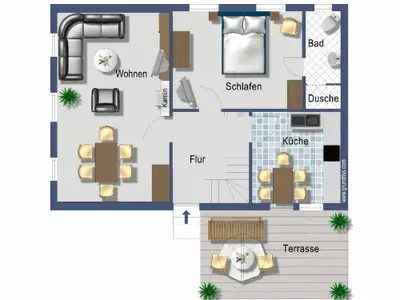 Grundriss Erdgeschoss Ferienhaus