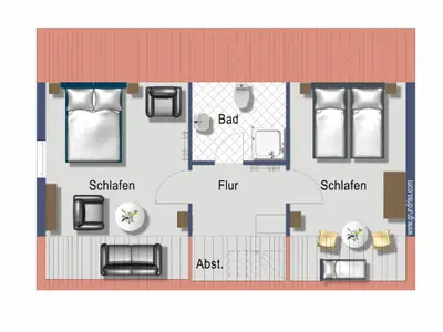 Grundriss Dachgeschoss Ferienhaus