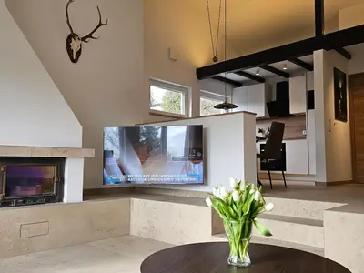 Kamin und Fernseher