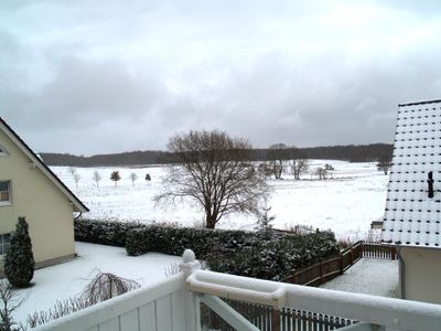 Ausblick aus dem Fenster. Winterausblick