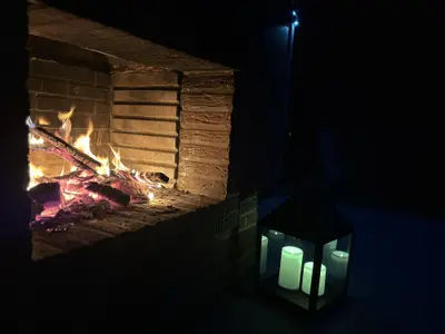 Feuerstelle auf der Terrasse