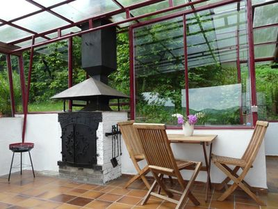 Terrasse - Offener Kamin