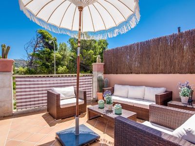 Terrasse. Loungebereich der Finca Casa Leon