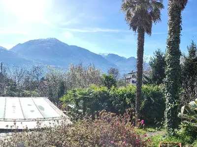 Aussicht auf Pool & Garten