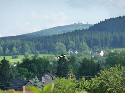 Direkte Umgebung des Objekts. Lage des Ferienhauses am Fuße des Fichtelberges