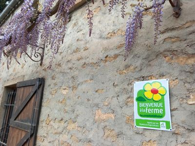 panneau bienvenu a la ferme