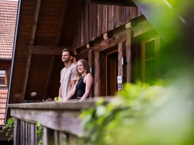 Ausblick vom Balkon des Ferienhaus Saustall auf dem Ramsteinerhof