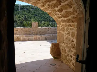 Blick von der Terrasse ins Grüne