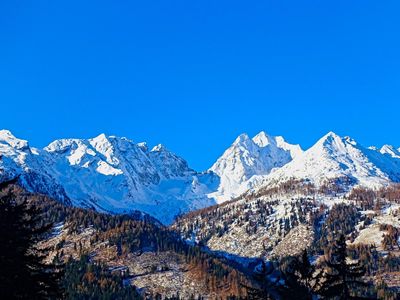 Blick vom Haus auf die Gipfel der Hohen Tauern